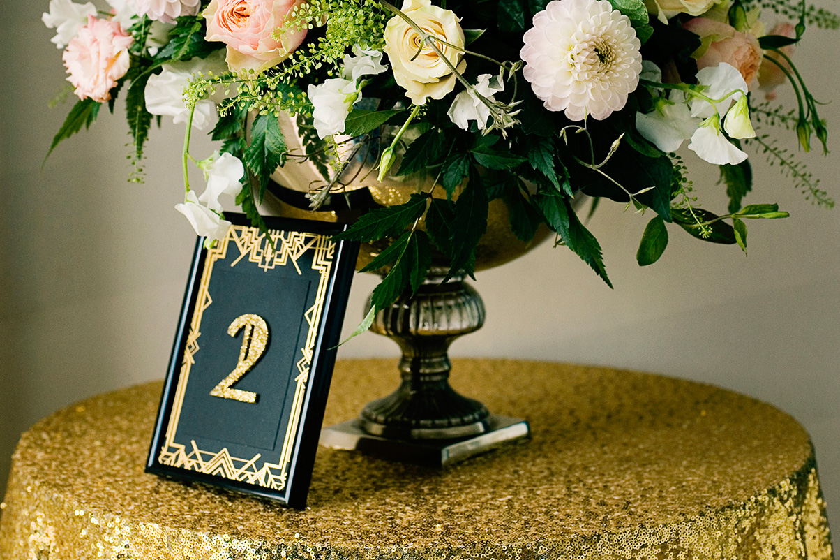 Gold Art Deco table numbers
