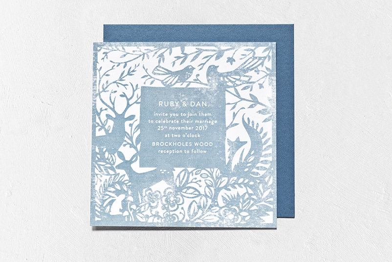 woodland wedding invitation